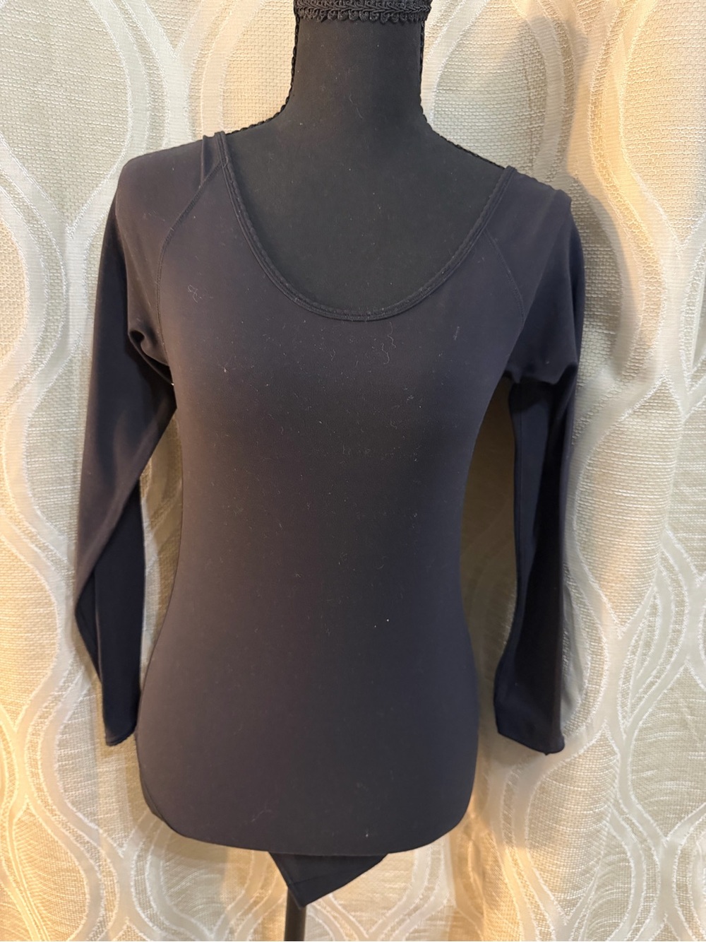 lululemon athletica Black Long-Sleeve Scoop-Neck Bodysuit